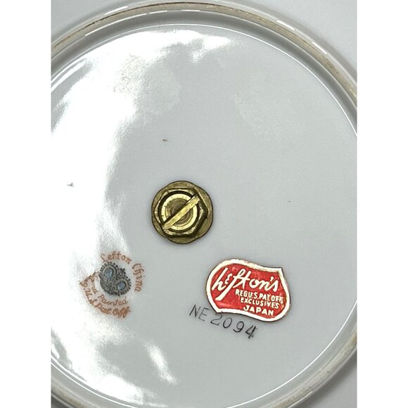 Lefton China Winter Holly Berry Handpainted Candy Mint & Tidbit Tray 1950s VTG - Picture 7 of 10